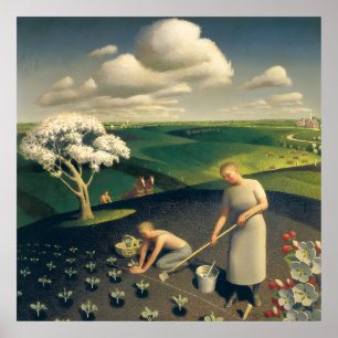 Grant Wood - Frühling im Land Poster
