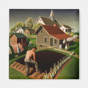 Grant Wood Spring in Town (1941) Magnet