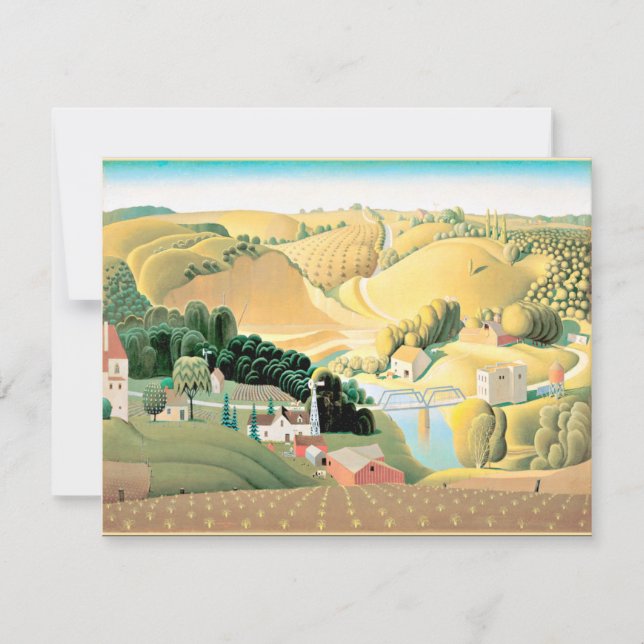 Grant Wood - Stone City, Iowa, Kunstmalerei (Vorderseite)