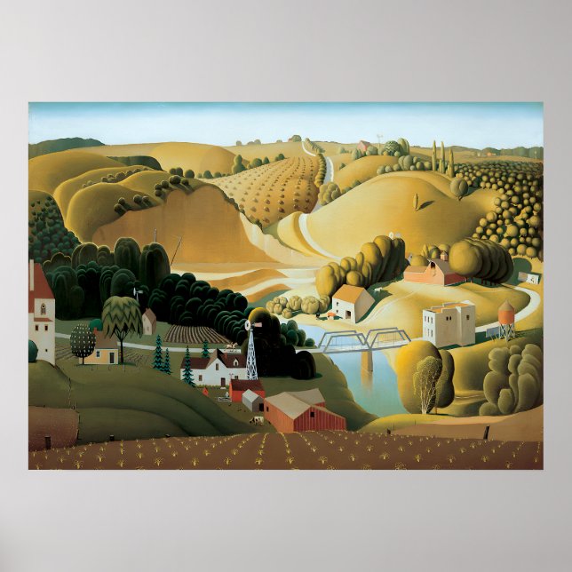Grant Wood - Stone City Iowa Poster (Vorne)