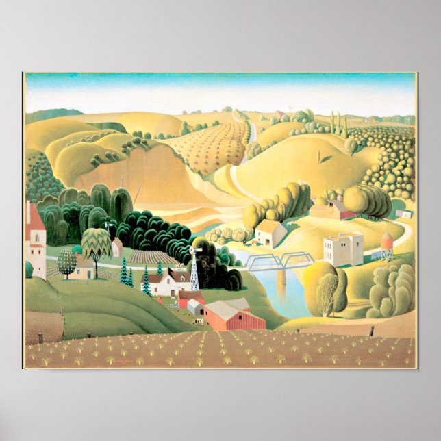 Grant Wood - Stone City, Iowa Poster (Vorne)