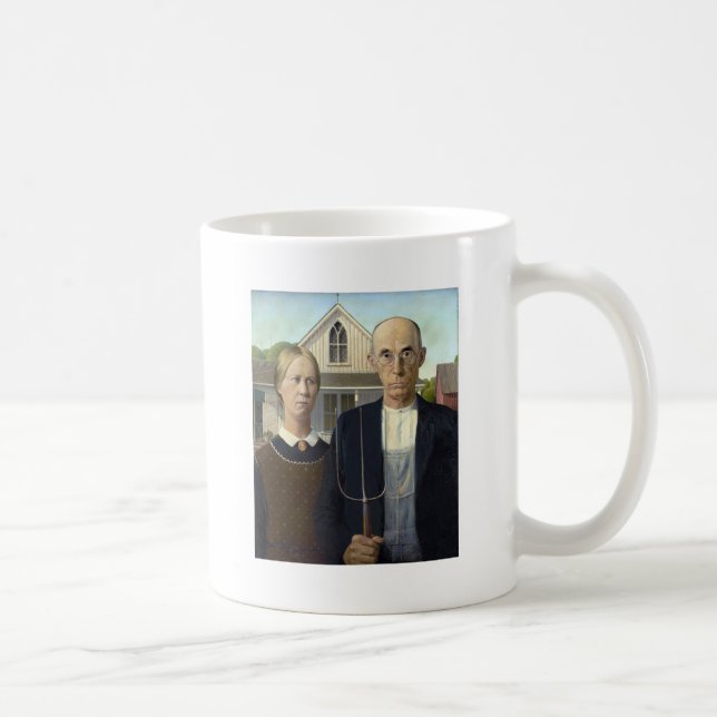 Grant Woods amerikanische Gotik Tasse (Rechts)
