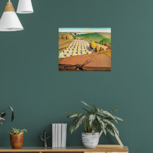 Grant Woods Herbstfurche Poster