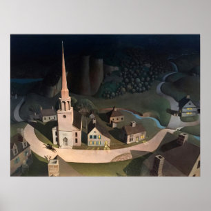 Grant Wood's The Midnight Ride of Paul Revere Poster