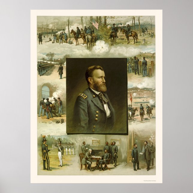 Grant's Career Szenen von L. Prang & Company 1885 Poster (Vorne)