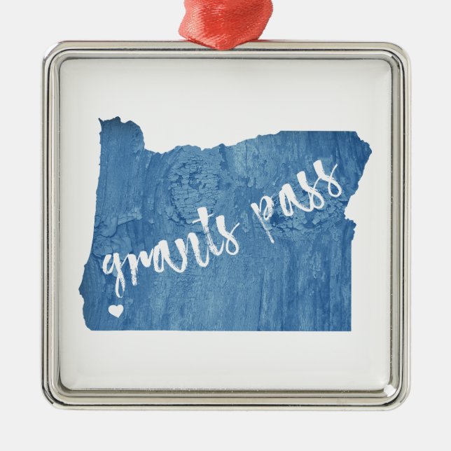 Grants Pass Oregon Wood Grain Ornament Aus Metall (Vorne)