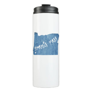 Grants Pass Oregon Wood Grain Thermosbecher