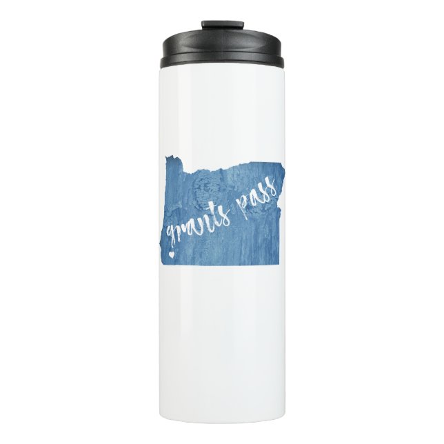 Grants Pass Oregon Wood Grain Thermosbecher (Vorderseite)