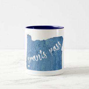 Grants Pass Oregon Wood Grain Zweifarbige Tasse