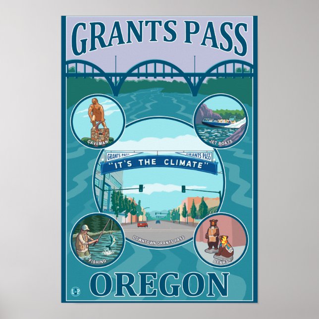 Grants Pass, OregonScenic Travel Poster (Vorne)