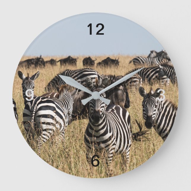 Grant's Zebra Große Wanduhr (Vorderseite)