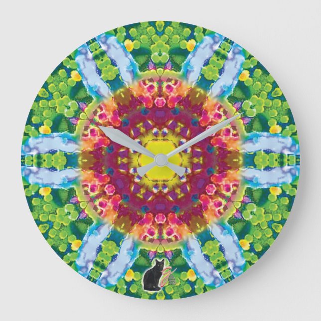 Granular Kaleidoskop Große Wanduhr (Vorderseite)