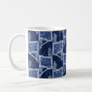Grap für den indigo-dyed Effect überprüft Patchwor Kaffeetasse