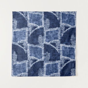 Grap für den indigo-dyed Effect überprüft Patchwor Wandteppich