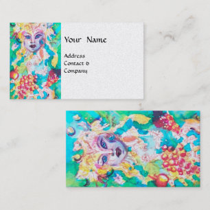 GRAPE FAIRY TALE Blue Green Floral Visitenkarte