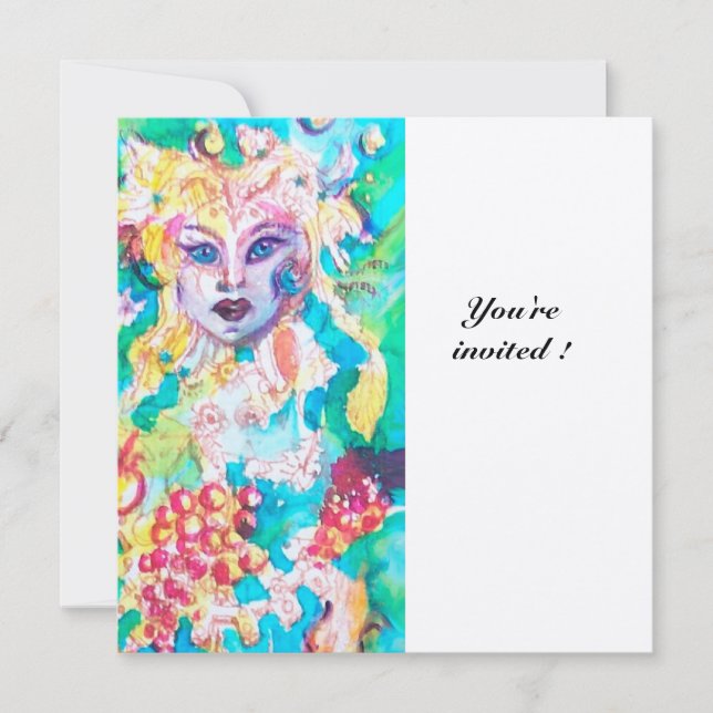 GRAPE FAIRY TALE Metallisches Gold Einladung (Vorderseite)