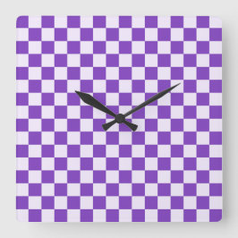 Grape soda checkerboard pattern quadratische wanduhr