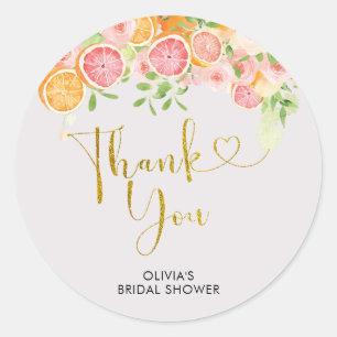 Grapefruit Citrus Brautparty Danke Sticker