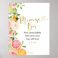 Grapefruit Citrus Brautparty Mimosa Bar Sign