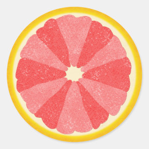 Grapefruit Halbjahr Frucht Slice Niedlich rosa Runder Aufkleber