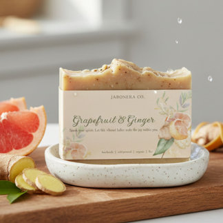 Grapefruit Ingwer Handseife Etikett Aufkleber Adressaufkleber
