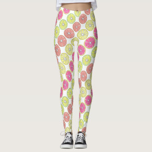 Grapefruit Lemon Limon Orange Tropical Citrus Fruc Leggings