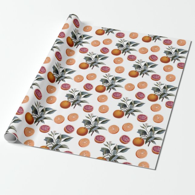 Grapefruit/Orange Geschenkpapier (Ungerollt)
