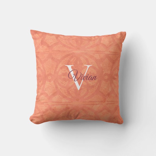 Grapefruit Pink Throw Kissen (Vorderseite)