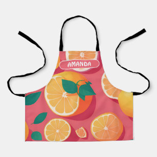 Grapefruit Retro Personalisiertes Muster Schürze