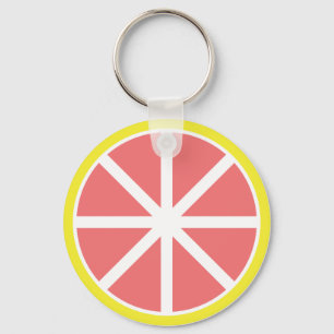 Grapefruit Slice Button Schlüsselanhänger