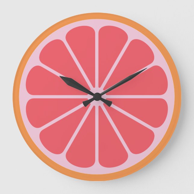 Grapefruit Slice Große Wanduhr (Vorderseite)