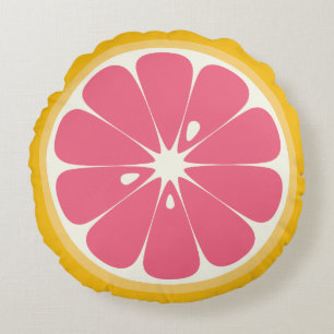 Grapefruit Slice Rundes Kissen