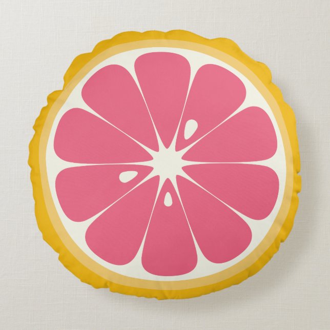 Grapefruit Slice Rundes Kissen (Vorderseite)