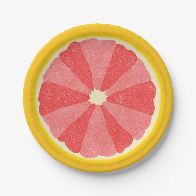 Grapefruit Summer Party Frucht Slice Pappteller (Vorderseite)