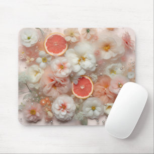 Grapefruit und Blume Mousepad
