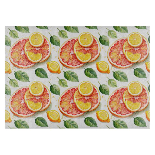 Grapefruit und Lemons Polka Dot Citrus Schneidebrett (Vorderseite)