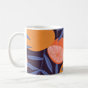Grapefruit Vintag, tropisches Fruchtmuster. Kaffeetasse