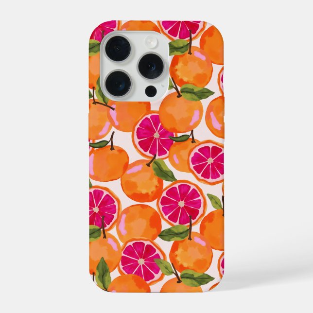 Grapefruit-Wasserfarben iPhone Hülle (Rückseite)