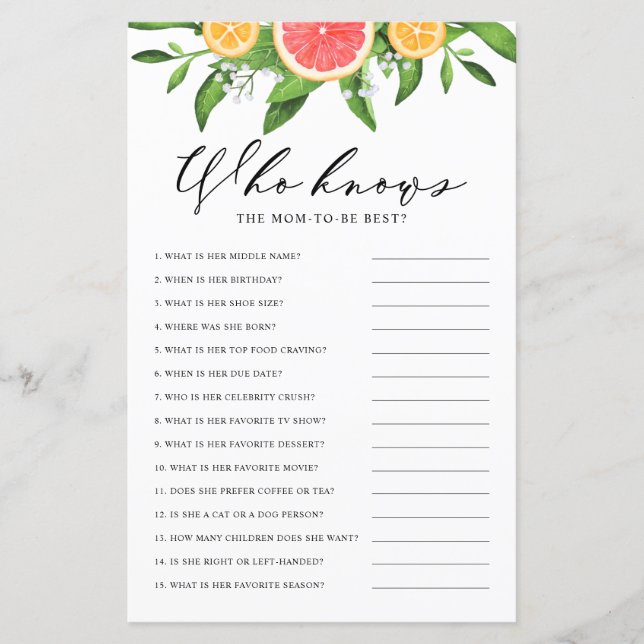 Grapefruit Wer Mama kennt das beste Duschspiel (Vorderseite)