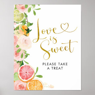 Grapefruit Zitrone Brautparty Die Liebe ist süß Poster