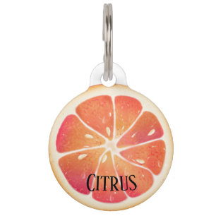 Grapefruit Zitrusfrüchte Personalisiert Haustiermarke