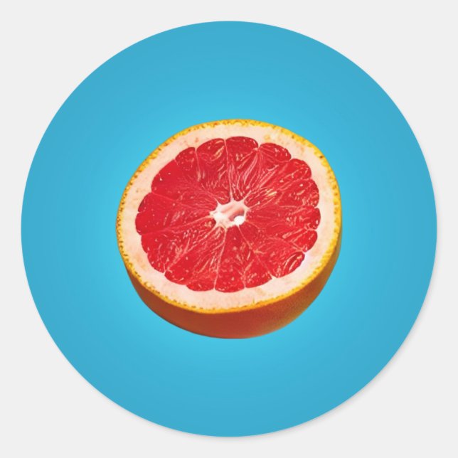 Grapefruithalbe Runder Aufkleber (Vorderseite)