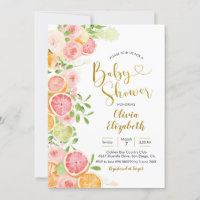 Grapefruits Citrus Fruit Baby Dusche Einladung
