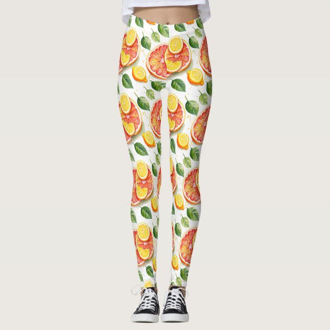 Grapefruits und Zitronenfrüchte Leggings (Vorderseite)