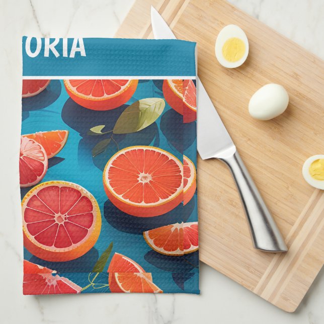 Grapefruitsaft Rainbow Custom Muster Geschirrtuch (Viertel Falte)
