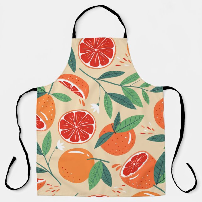 Grapefruitscheiben, modernes, nahtloses Muster. Schürze (Vorderseite)