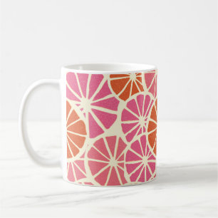 Grapefruitscheiben nahtlos, frische Zitrusfrüchte Kaffeetasse