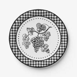 Grapes Gingham Pappteller
