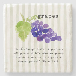 Grapes Quran Verse Steinuntersetzer