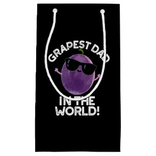 Grapest Vater in der Welt Funny Fruit Pun Dark BG Kleine Geschenktüte